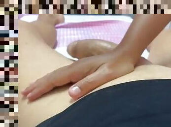 Brazilian wax in thai salon and girl teases him