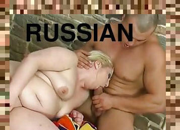 russisk, anal, eldre, creampie, bbw, rumpe-butt