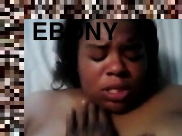 Cute Ebony BBW shows off, sucks and fucks