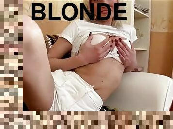 kåt, blond, vagina