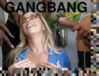 Amber Lynn Bach gets gangbanged and creampied