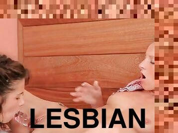 Teen dildo fucking and rimjob lesbian video