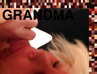 isoäiti, amatööri, suihinotto-sucking