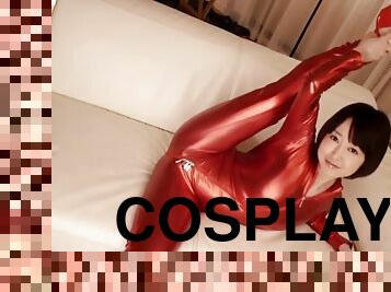 Catsuit cosplay asuna langley cum swallowing