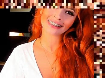 Cute Redhead w Braces Shows Mouth  Tongue Hot Fetish