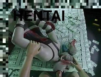 skønheder, pikslikkeri, hentai, 3d