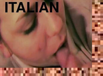 Close up italian style blowjob and