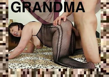 Grandma gets doggied crazily