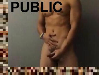 Straight guys jerk off in public places