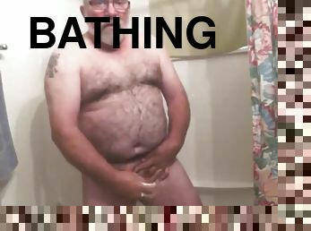 bañando, masturbación, ducha