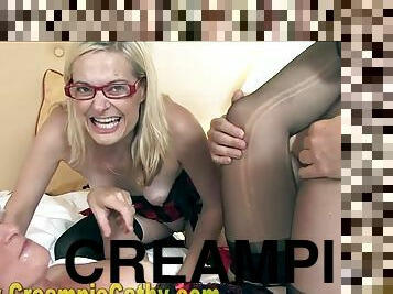 Alanna and eat a creampie cathy
