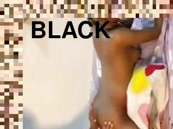 Black beautiful ebony wife getting doggystyle , moaning with pleasure.
