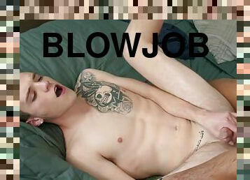 Muscular latin cop bareback tattooed jock gets blowjob