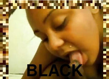 Homemade black girl blowjob is erotic