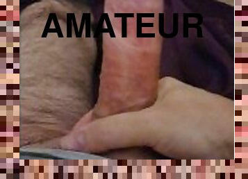 masturbation, amatör, cumshot, gigantisk-kuk, avrunkning, fransk, ensam, kuk