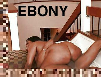 Big booty ebony babe with big tits takes a big black cock