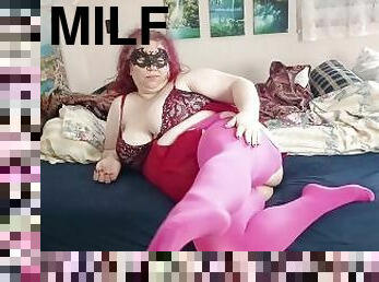 pink NYLON BBW on bed