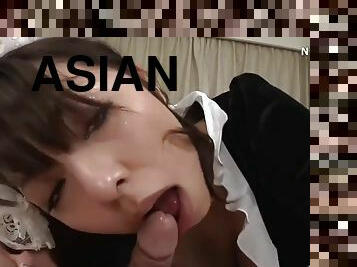 Asian maid gets her pussy dismantled real hard