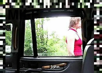 Horny taxi driver drills a blonde MILF in his cab