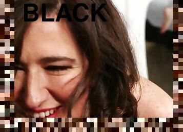 Massive black dong covers her face with thick cock juice
