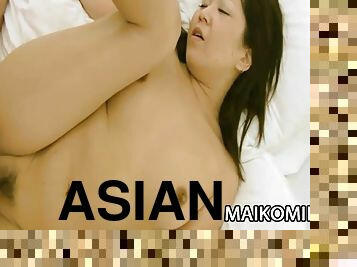 L with a nice asian bush sucks a long cock