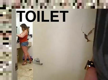 Chubby brandy talor lets boy worship her giant juggs and fuck her in toilet