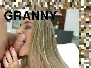 Elegant european granny valerie voss embraces young dick with her old hairy coochie