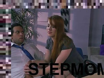 Gwen stark and her stepmom darla crane suck his dick in the office