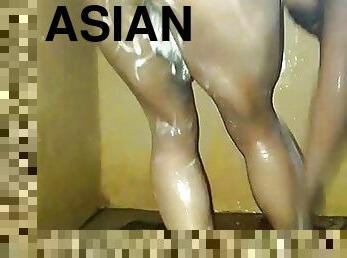 asiatisk, bad, pappa, masturbation, gammal, avsugning, cumshot, gigantisk-kuk, gay, avrunkning