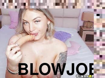 Horny Big Tits Showing Her Dildo Blowjob Session