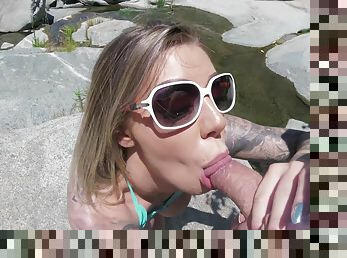 Dick riding nude orgasms while on her camping trip