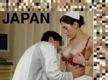 Hot Japanese nurse tries her luck with the man's tasty dong