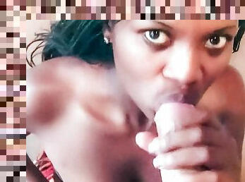 Ebony African Shopworker Experiences A Big White Cock In Her Mouth For The First Time 