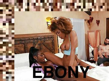 Ebony girls share white hammer like real whores