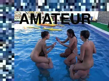 Naked amateur slut shared in rough gangbang tryout