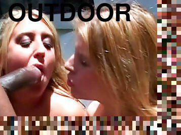 His two big ass girls love it outdoors