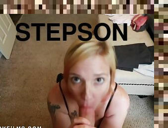 rumpe, mor-og-sønn, milf, pov, blond, mor, tattoo