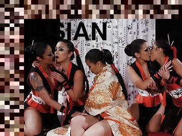 Asian women share their lust in a truly incredible show