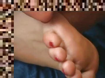 Girl's feet worshipped