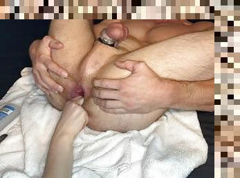 Wife fucks Submissive Husband  PEGGING  PROLAPSE  ANAL GAPE  PROSTATE CUMSHOT