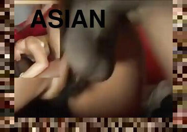 Asian whore dp'ed by black cocks
