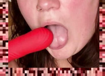 BBW Dildo Blow Job