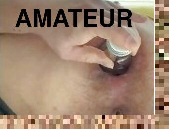 bouteille, pisser, amateur, anal, belle-femme-ronde, fétiche, solo, trou-du-cul