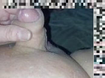 stroking cock dried cum