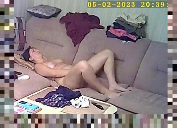Naked milf caught on hidden cam