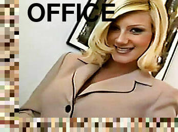 Office tease with busty beauty