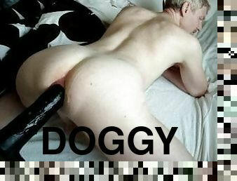 doggy, ekstrem, svær, monster, anal, leke, dildo, innsetting