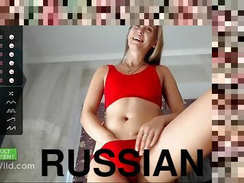 Russian blonde teen squirt & cum