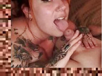 Bearded Tattooed Pan Daddy uses Tattooed Redhead Hotwife Milf