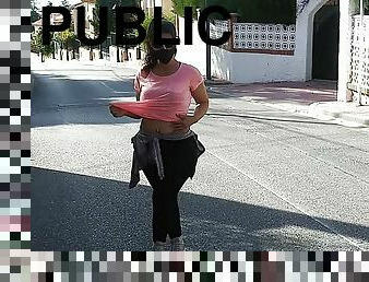 gros-nichons, masturbation, nudiste, en-plein-air, public, amateur, milf, maison, cam, voyeur